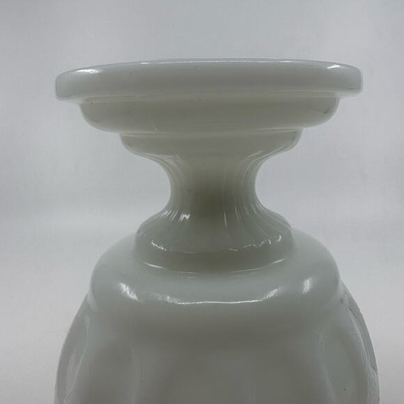 Vintage E.O. Brody Milk Glass Footed Pedestal 6" Scalloped Bowl Vase Compote US - Picture 6 of 9